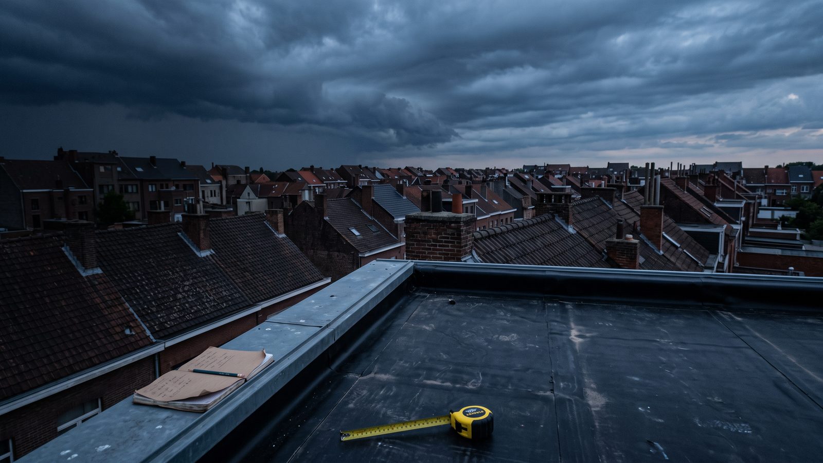 Daklandschap in Antwerpen, achtergrond bij de voorwaarden voor dakwerken